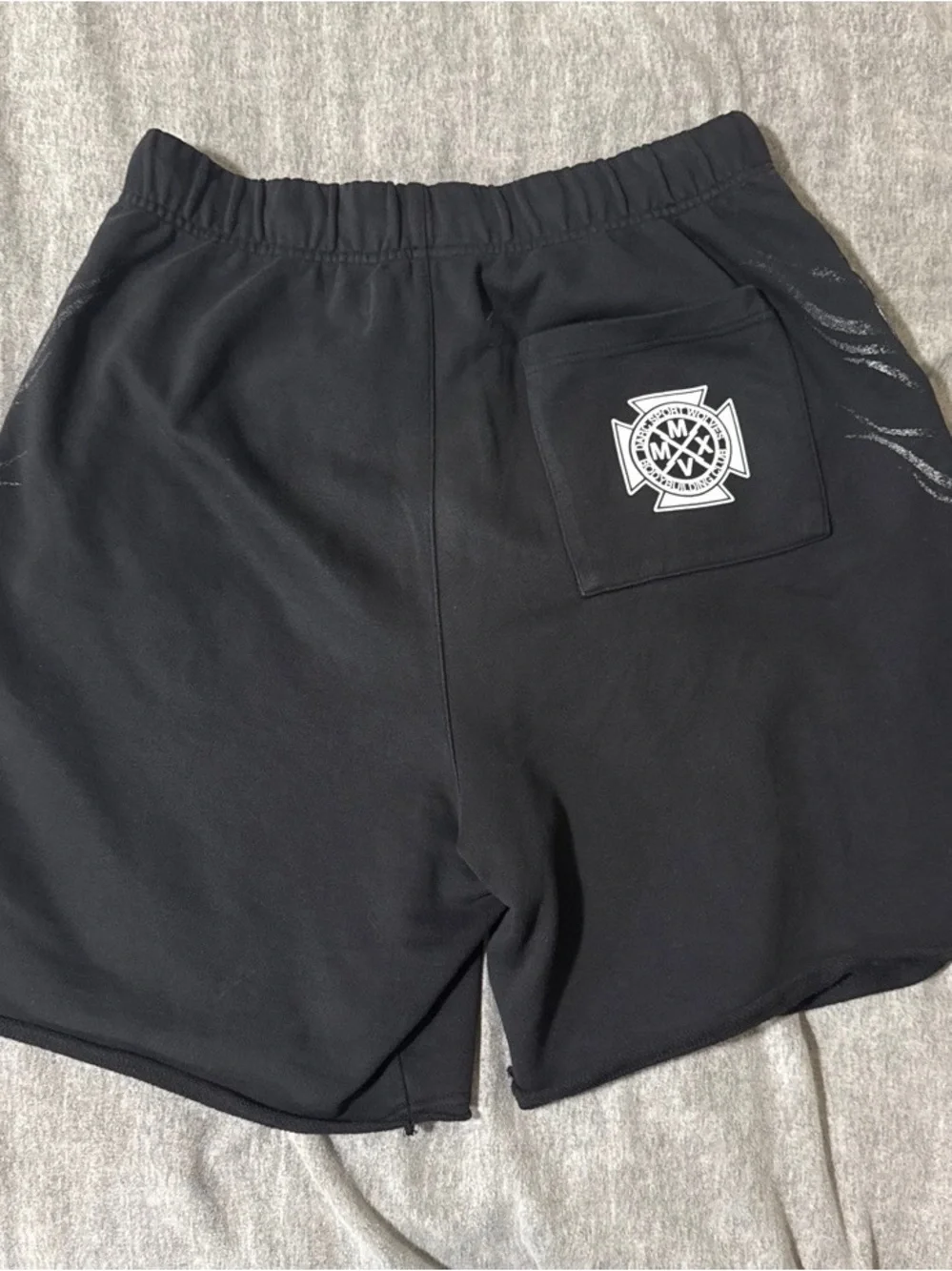 Darc Sport Black Shorts with Silver Flame Graphics